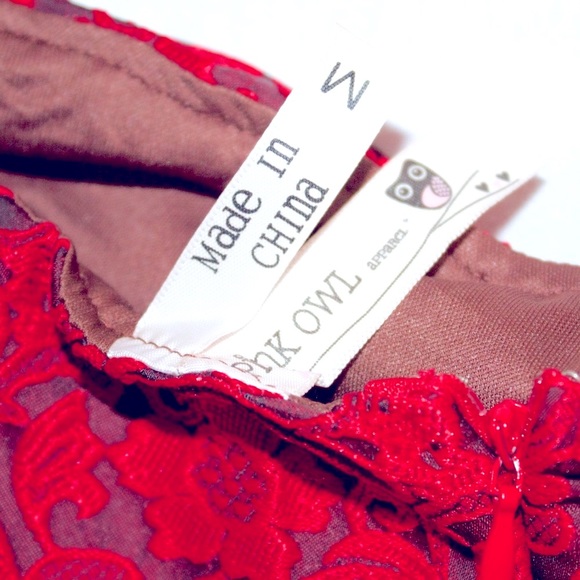 Nordstrom’s Pink Owl Red Bow Strapless Dress - Picture 5 of 5